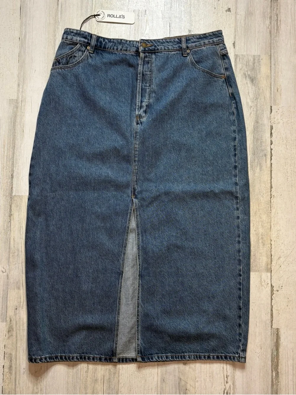 NWT ROLLA'S Chicago Skirt in Mid Vintage Blue Size 34 - Picture 2 of 8